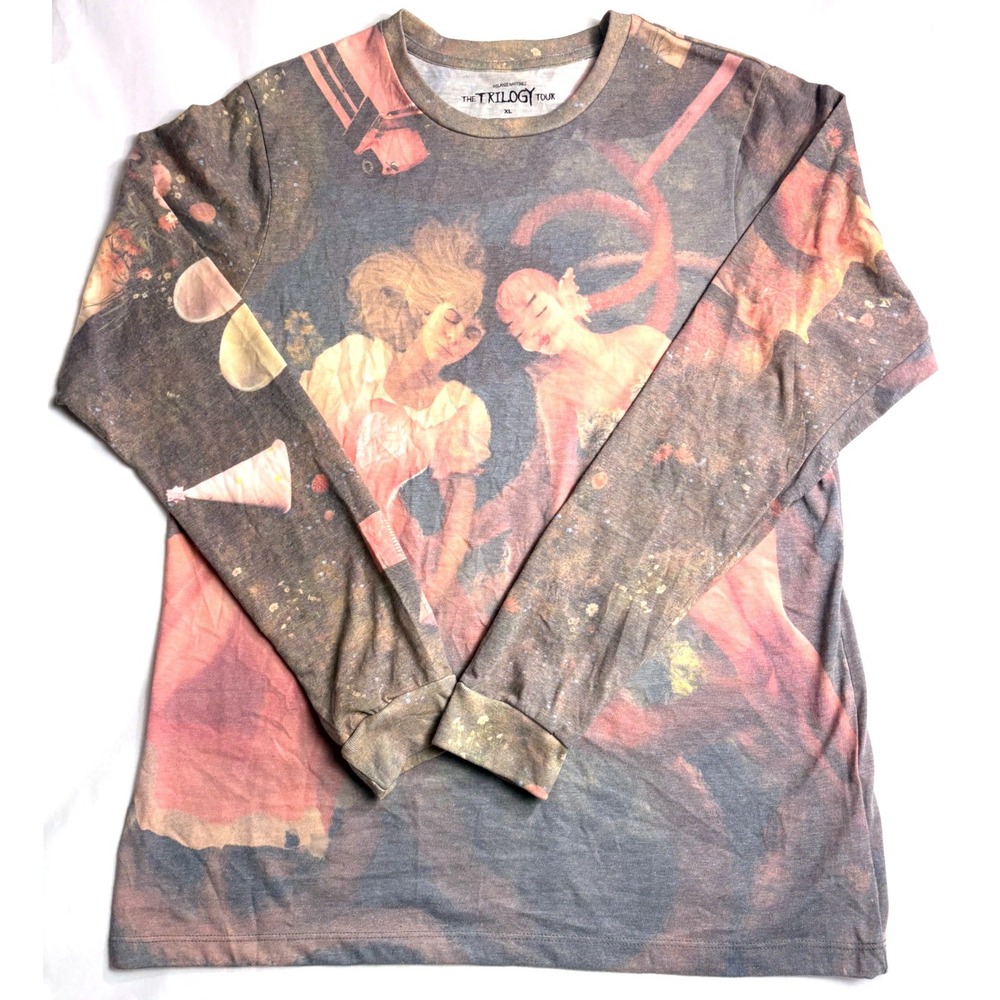 Melanie Martinez The Trilogy Tour All Over Print Long Sleeve Shirt XL Pink Grey